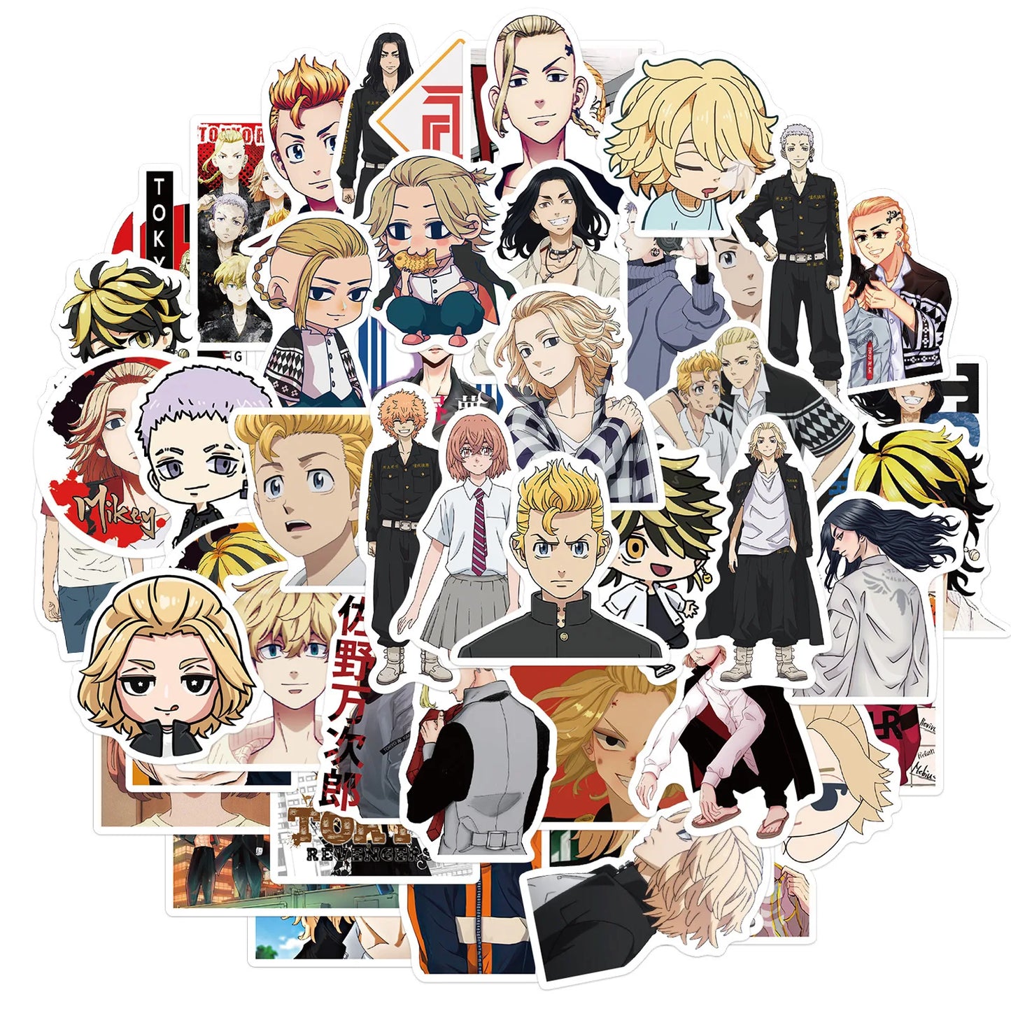 50 pieces of Neiman Tokyo Avenger cartoon anime graffiti stickers, suitable for DIY decoration of laptops, bags, handbooks, sticker toys