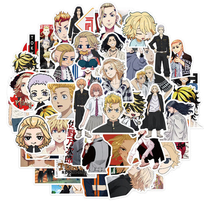 50 pieces of Neiman Tokyo Avenger cartoon anime graffiti stickers, suitable for DIY decoration of laptops, bags, handbooks, sticker toys