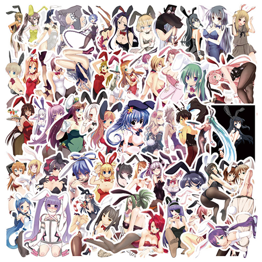 61PCS Kawaii Lolita Bunny Stickers - Cute Anime Decals for Planners, Laptops, Water Bottles & Japanese Pop Culture Gifts