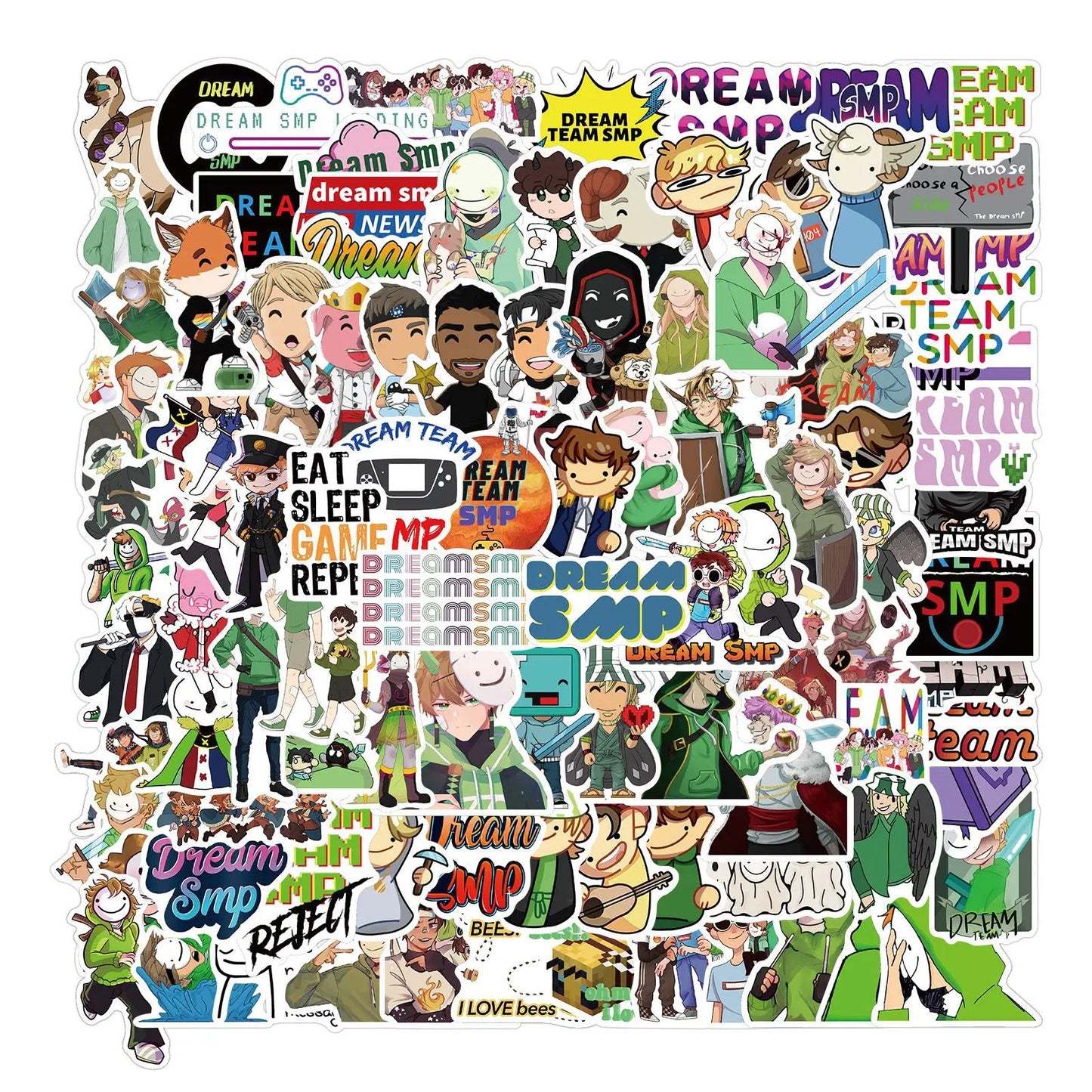 50PCS Dream SMP Game Cartoon Graffiti Waterproof Sticker Suitcase Notebook Refrigerator Skateboard Water Cup Helmet