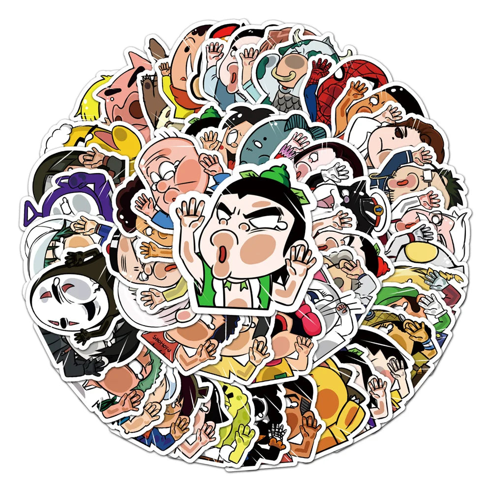 50PCS Cartoon Sticker Glass Series Graffiti Sticker Ceramic Cup Laptop Car Refrigerator Waterproof Sticker