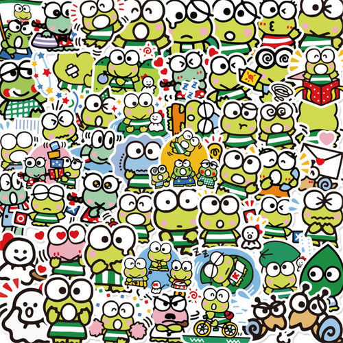 50PCS/Cute Big-eyed Frog Fun Personality Graffiti Stationery Water Cup DIY Suitcase Notebook Guitar Sticker