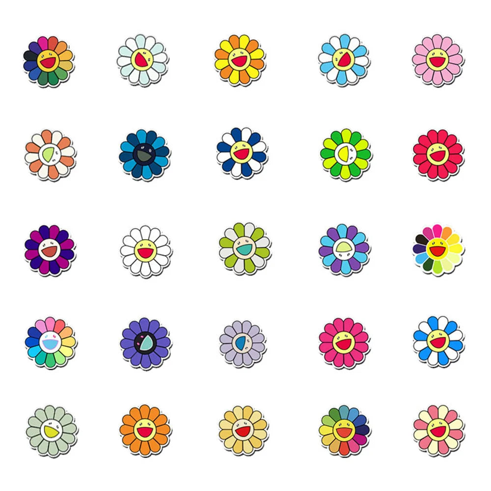 50PCS Sunflower Creative Trend Personalized Decoration Graffiti Waterproof Sticker Notebook Refrigerator WaterCup