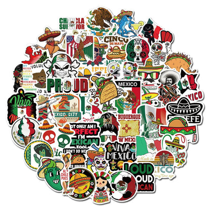 50PCS Mexican Style Personalized Graffiti Laptop Luggage Guitar Toy Decoration Sticker