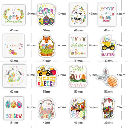 50PCS New Colored Egg Rabbit Easter Cartoon Personalized Graffiti Sticker Car Trunk Helmet RefrigeratorWaterproof