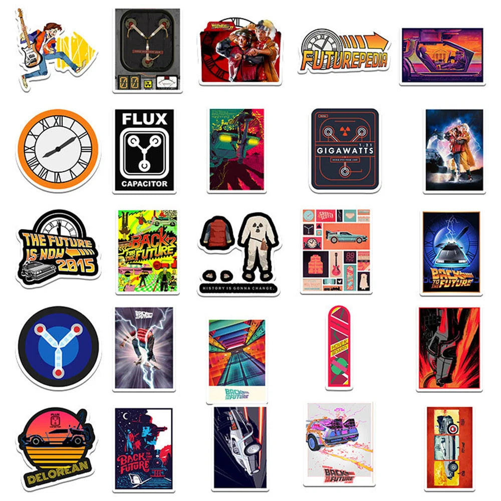 50PCS Film Back To The Future Graffiti Waterproof Sticker Suitcase Notebook Refrigerator Skateboard StationeryBox