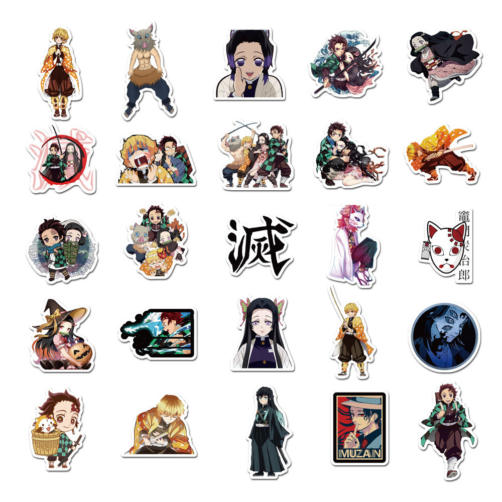 50PCS Demon Slayer Semiotics Stickers - Breath Style Epistemology Decals for Trauma Metamorphosis Maps, Sword Cultivation Logs & Demon-Human Dialectic Archives