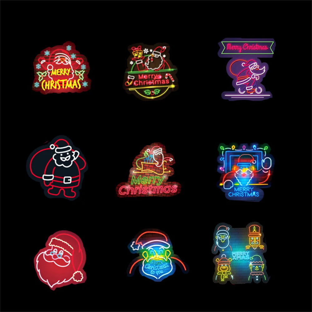 50PCS Christmas Neon Series Sticker Notebook Trolley Case Decoration Bicycle Scooter PVC Graffiti Gift Toy Sticker