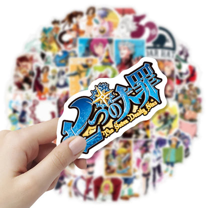 50PCS Animated Seven Deadly Sins Graffiti Laptop Guitar Motorcycle Luggage Skateboard Bike Waterproof Sticker