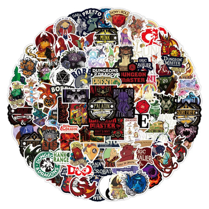 50PCs Animation Dragon and Dungeon Graffiti personality Sticker DIY Suitcase Laptop Skateboard Motorcycle