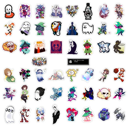 50PCS cartoon Frisk Toriel mobile comic character graffiti stickers, personalized DIY luggage, helmet, phone case, scooter, refrigerator graffiti, waterproof decorative sticker toys