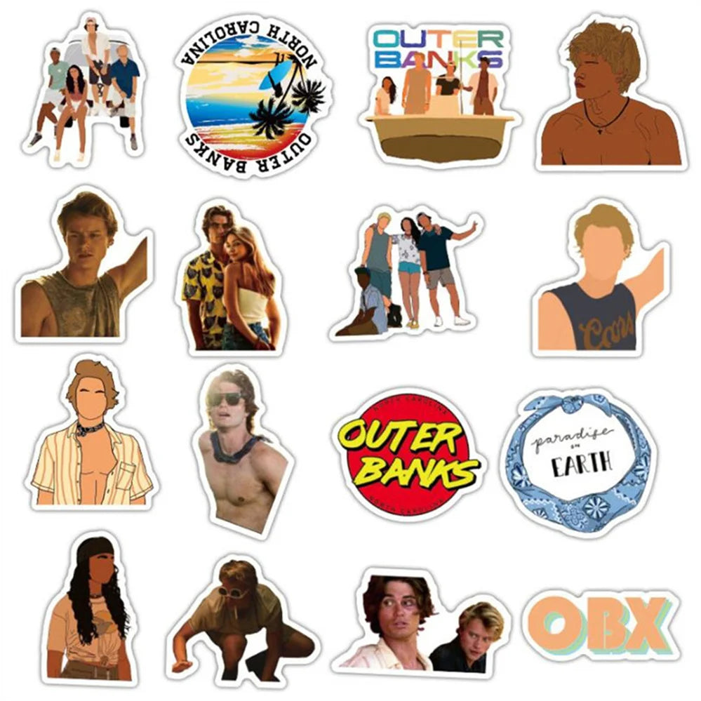 50PCS Cartoon Beach Character  Handsome Graffiti Stickers Personalized Fashion Creative Trend Beautifully Decorated Decals Toys Luggage Laptop IPad Popular Stickers
