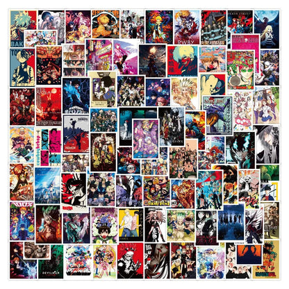 50PCS Mixed Anime Creative Graffiti Hero Academy Jujutsu Kaisen Demon Slayer Scrapbook Guitar Suitcase Sticker