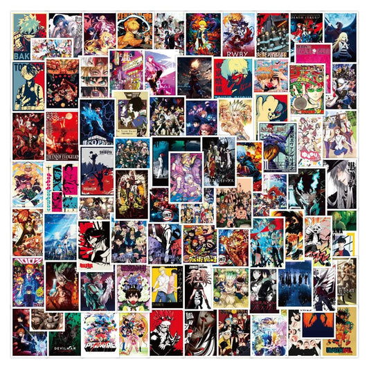 50PCS Mixed Anime Creative Graffiti Hero Academy Jujutsu Kaisen Demon Slayer Scrapbook Guitar Suitcase Sticker