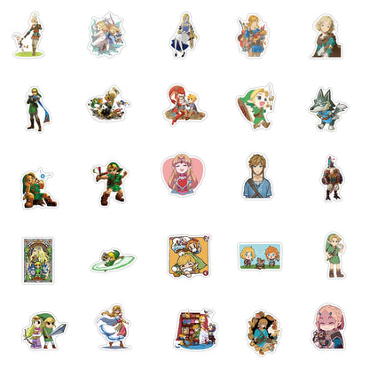 50PCS Zelda Legend Graffiti Waterproof Sticker Suitcase Notebook Mobile Phone Refrigerator Children's Skateboard