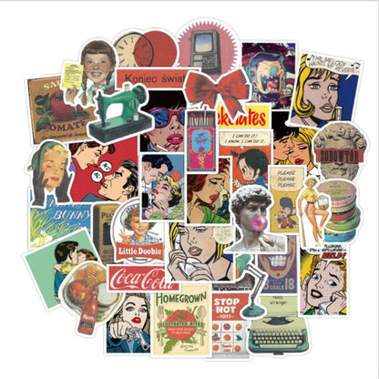 50PCS of new trendy decorative style graffiti stickers featuring cartoons and Japanese anime, personalized, fashionable and creative DIY exquisite decorative decal cups, helmets and popular skateboard stickers