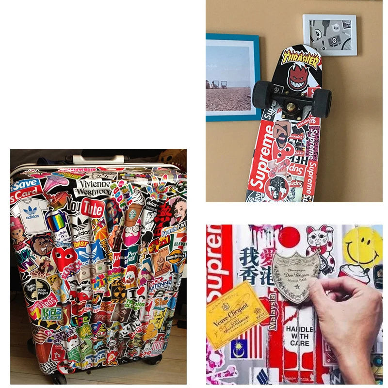 50PCS Tide Brand Sticker Classic LOGO Sticker Water Cup Luggage Notebook Refrigerator Sticker