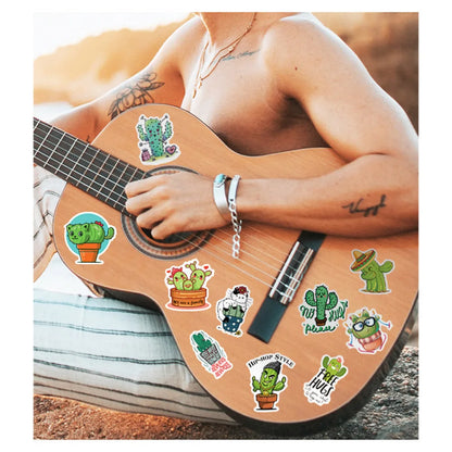 50PC Cactus Sticker Ins Wind Green Small Fresh Plant Notebook Skateboard Water Cup Small Sticker