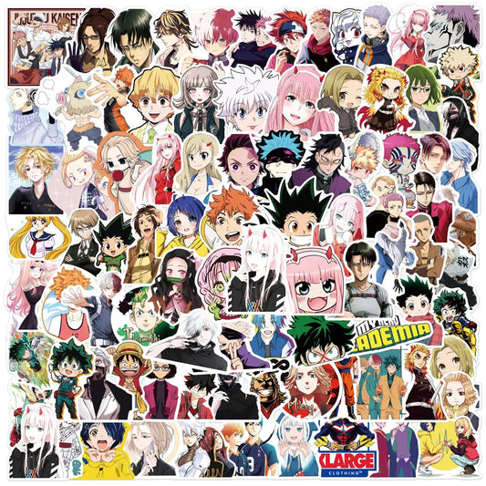 50PCS Cartoon Japanese Anime Mixed Sticker Graffiti/Volleyball Junior/Zero Two/Guitar Bike Skateboard Sticker