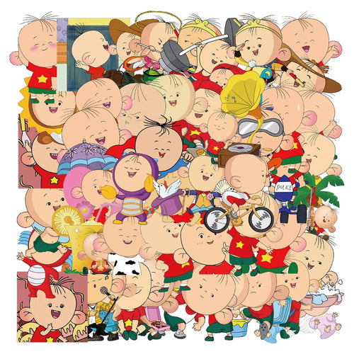 50PCS Big Ear Tutu Cartoon Animation Sticker Sticker Scrapbook Notebook Luggage Guitar Phone Toy Sticker