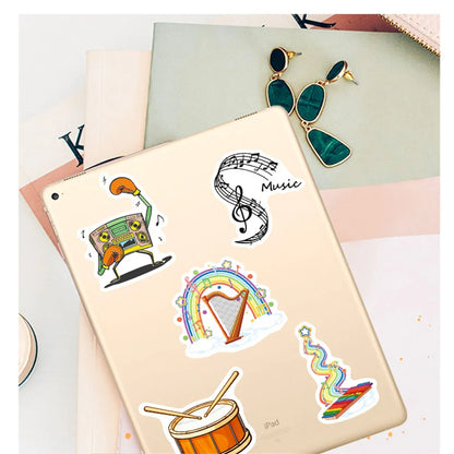 50PCS Cartoon Punk Rock Music Creative Decoration Sticker Scrapbook Notebook Children Toy Gift Sticker