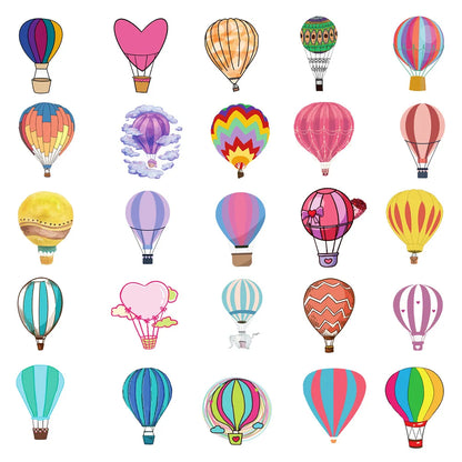 50PCS Hot Air Balloon Graffiti Stickers Personality Cartoon Fresh Children's Scooter Luggage Stationery Stickers