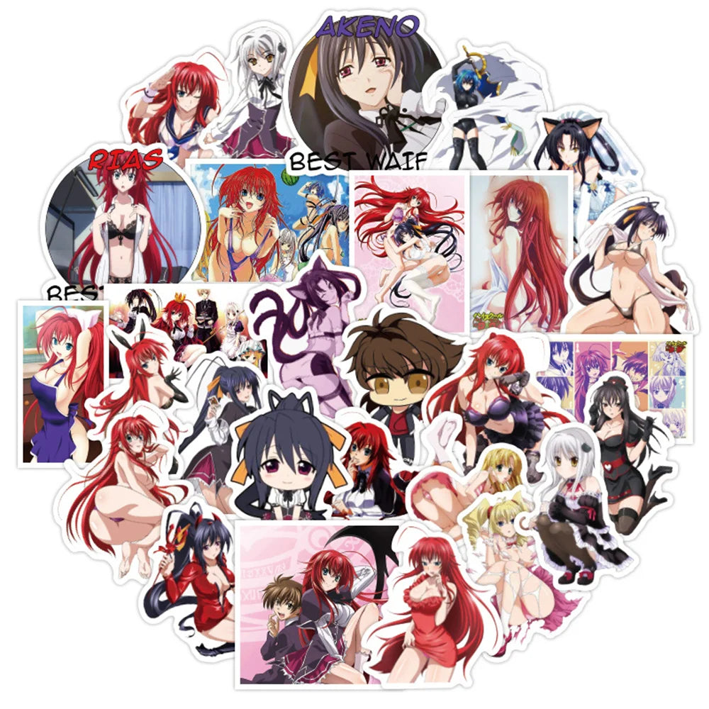50PCS Devil High School DXD Graffiti Sticker Cartoon Waterproof Sunscreen Notebook Trolley Box Sticker Riman Series