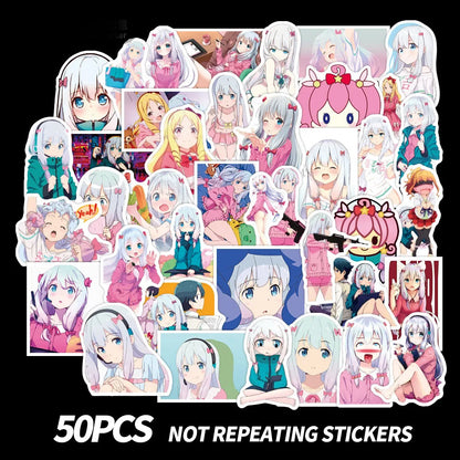 50 pieces of Eromanga teacher cartoon graffiti stickers, personalized luggage, luggage, car helmet, computer, water cup, decorative sticker toys