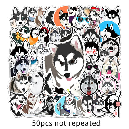 50PCS Kawaii Cartoon Cute Husky Children Gift Graffiti Bicycle Laptop Suitcase Stationery Waterproof Stickers