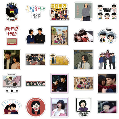 50PCS Korean Drama Please Answer 1988 Graffiti Waterproof Sticker Suitcase Notebook MobilePhoneRefrigeratorHelmet
