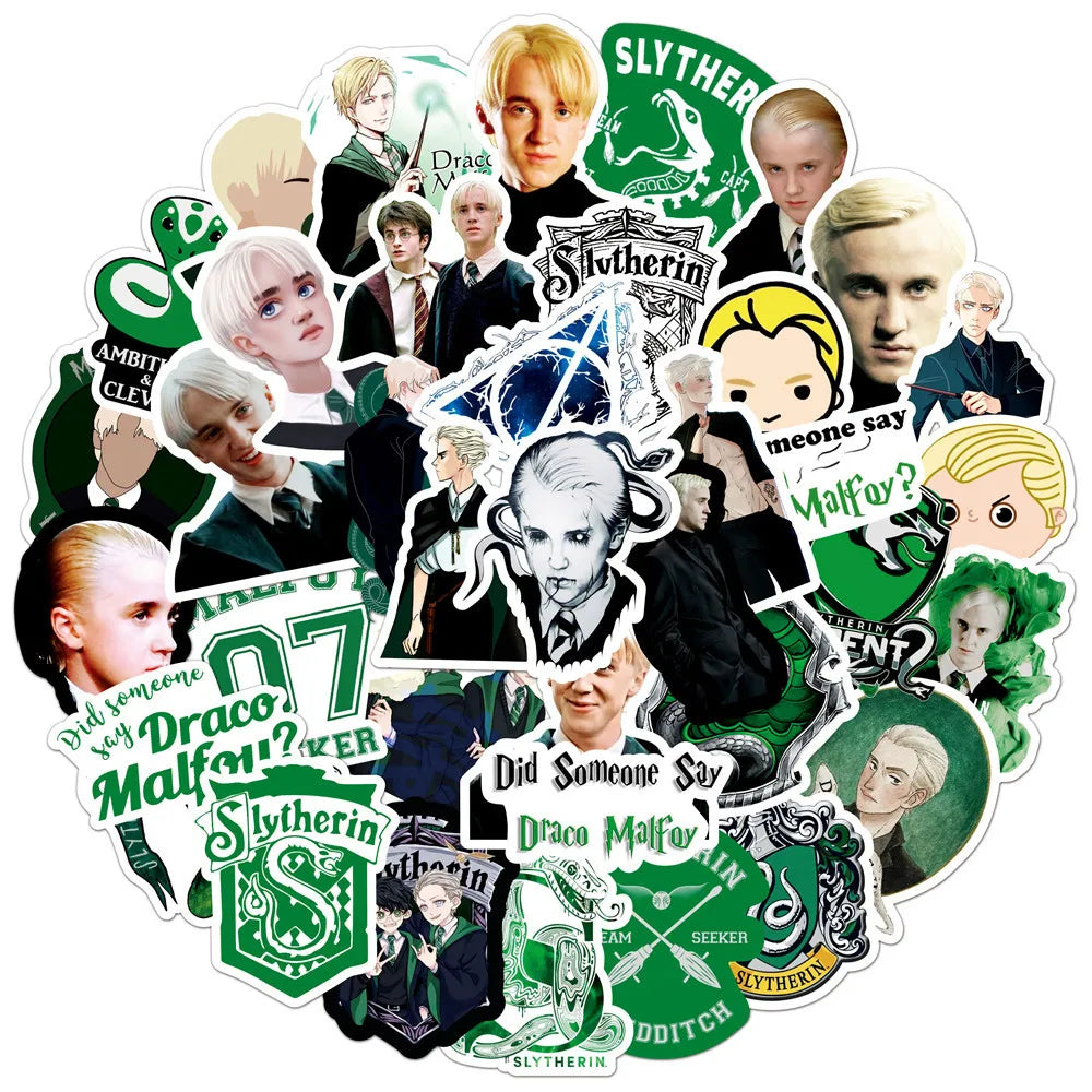 50PCS Draco Malfoy Character Personality Decoration Graffiti Waterproof Sticker Notebook Refrigerator Skateboard