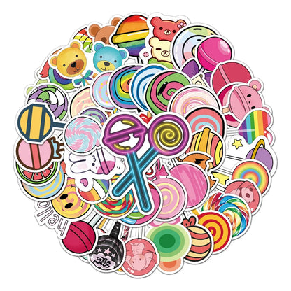 50PCS Cartoon Personality Lollipop Small Fresh Graffiti Waterproof Sticker Suitcase Notebook Refrigerator Helmet