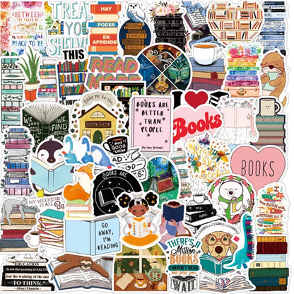 50PCS Diary Book Reading Cartoon Graffiti Stickers Notebook Luggage Car Stickers Decorative Toys