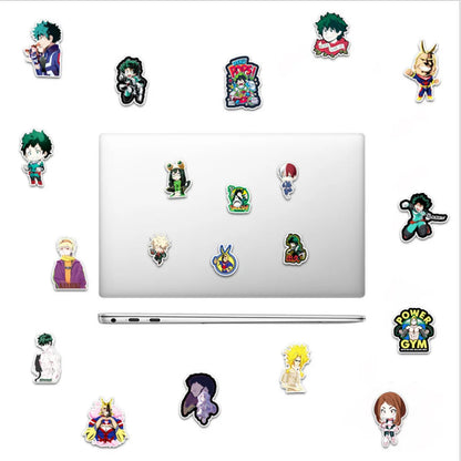 50PCS cartoon and anime Japanese manga Hero Academy character decorative style graffiti stickers, personalized fashion and creative trend DIY exquisite decorative decal cups, helmets, skateboard popular sticker toys