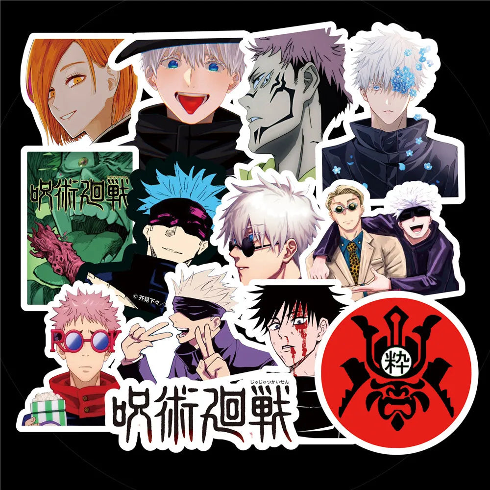 50PCS cartoon Japanese anime Jujutsu Kaisen graffiti stickers, personalized DIY motorcycle luggage, laptop, mobile phone waterproof decorative sticker toys