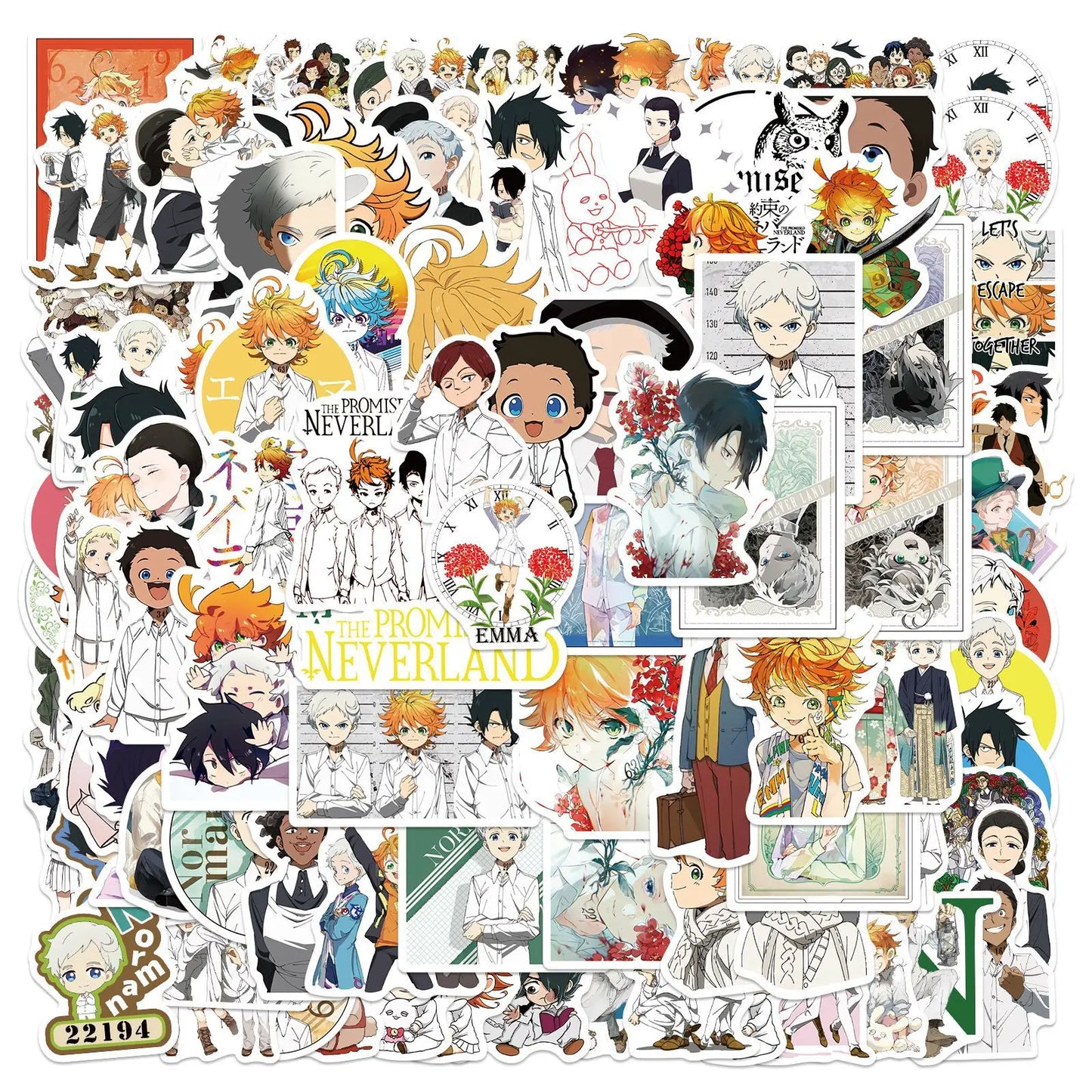 50PCS Cartoon promised Neverland Sticker Sticker Scrapbook Notebook Luggage Guitar Phone Toy Sticker