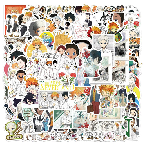 50PCS Cartoon promised Neverland Sticker Sticker Scrapbook Notebook Luggage Guitar Phone Toy Sticker