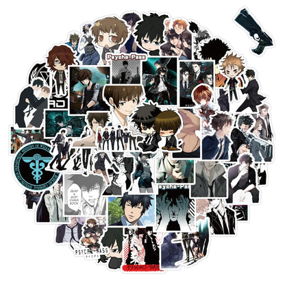 50PCS New Japanese Anime Psychographer Graffiti Stickers Car Trunk Water Cup Refrigerator Sticker