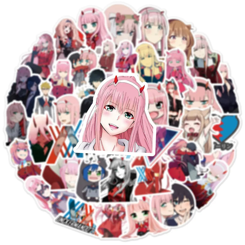 50PCS Anime FranXX Ins Graffiti Sticker Suitcase Laptop Decoration Toy Wholesale