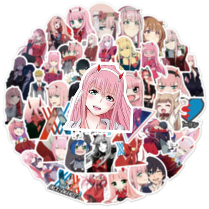 50PCS Anime FranXX Ins Graffiti Sticker Suitcase Laptop Decoration Toy Wholesale