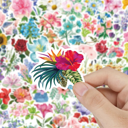 50PCS Flowers Plant Graffiti Laptop Guitar Motorcycle Luggage Skateboard Bike Waterproof Sticker