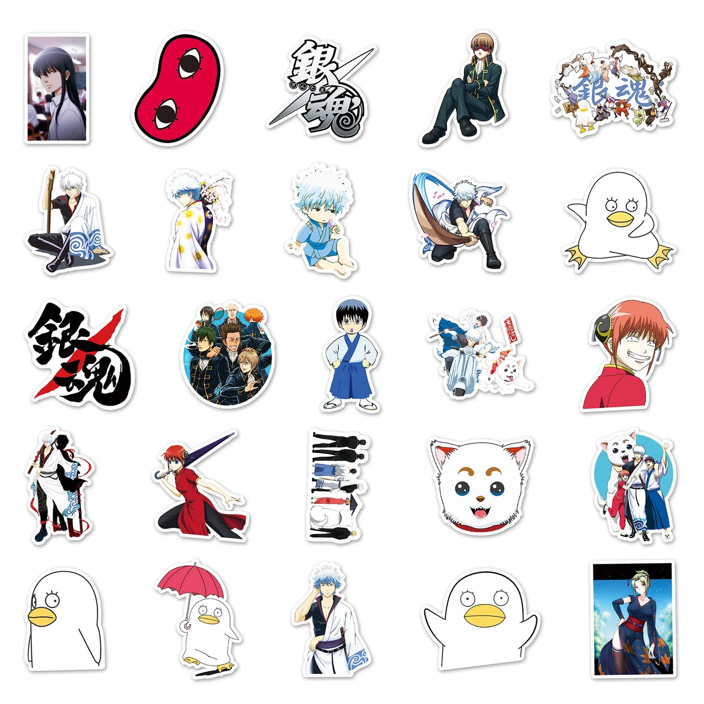 50pcs Japanese Animation Silver Soul Graffiti Sticker DIY Suitcase Notebook Guitar Star Sticker Waterproof