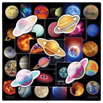 50PCS New Universe Stars Cartoon Personalized Decoration Graffiti Waterproof Sticker Notebook Refrigerator Helmet