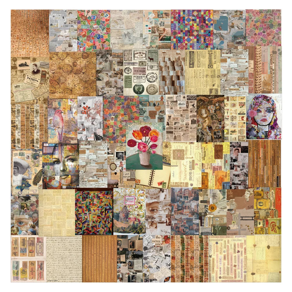 54PCS Retro Art Aesthetic Pattern Sticker Decal Laptop Skateboard Suitcase Gift Toy Waterproof Sticker
