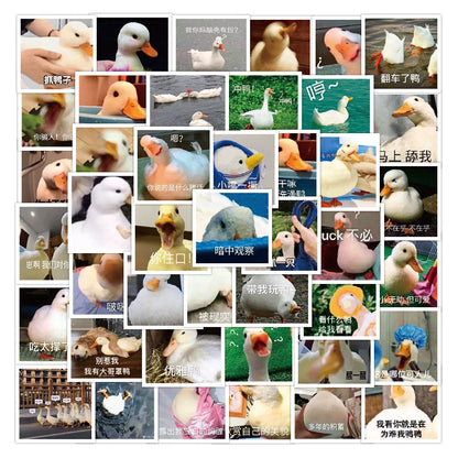 60PCS Cartoon Cute Animal Duck Sticker Personality Motorcycle Luggage Notebook Book Refrigerator Sticker