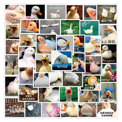 60PCS Cartoon Cute Animal Duck Sticker Personality Motorcycle Luggage Notebook Book Refrigerator Sticker