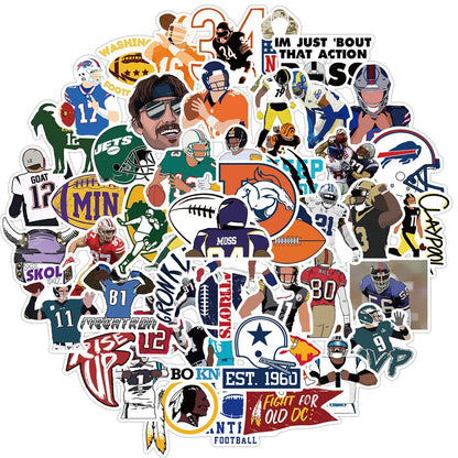 50PCS American Football Graffiti Stickers DIY Decorative Suitcase Motorcycle Trolley Case Notebook Stickers