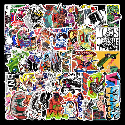 52PCS Cool Skateboard Personality Graffiti Sticker DIY Laptop Skateboard Mobile Phone Decoration Gift Toy Sticker