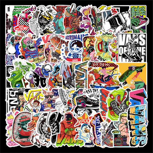 52PCS Cool Skateboard Personality Graffiti Sticker DIY Laptop Skateboard Mobile Phone Decoration Gift Toy Sticker