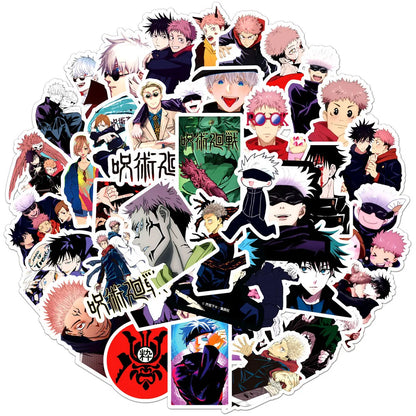 50PCS cartoon Japanese anime Jujutsu Kaisen graffiti stickers, personalized DIY motorcycle luggage, laptop, mobile phone waterproof decorative sticker toys